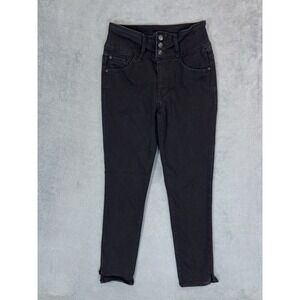 Curve Appeal Jeans Womens 2 Black Denim High Rise Skinny Stretch Triple Button